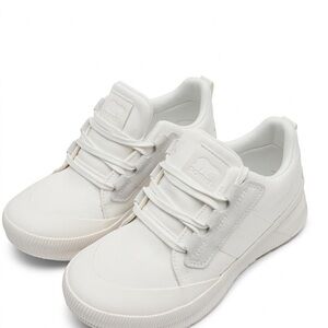 Sorel Cream-White Low-Top Lace-Up Sneakers